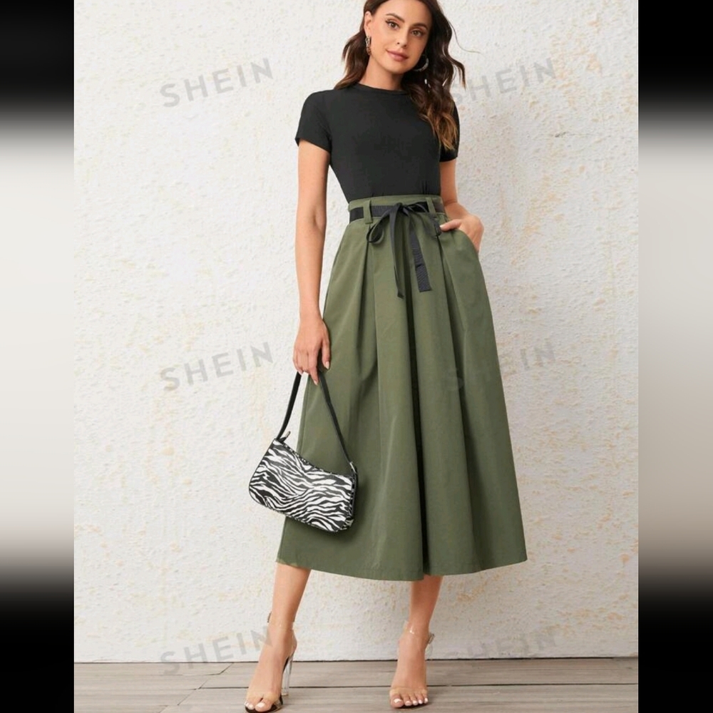 Shein Self Tie Wide Leg Pants